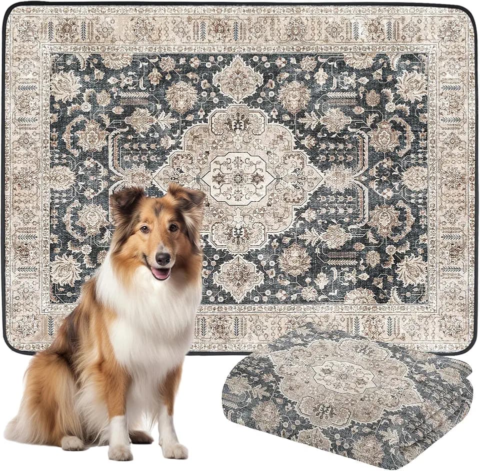 Thicken Washable Pee Pads for Dogs, 54"x72" Waterproof Reusable Dog Pads.