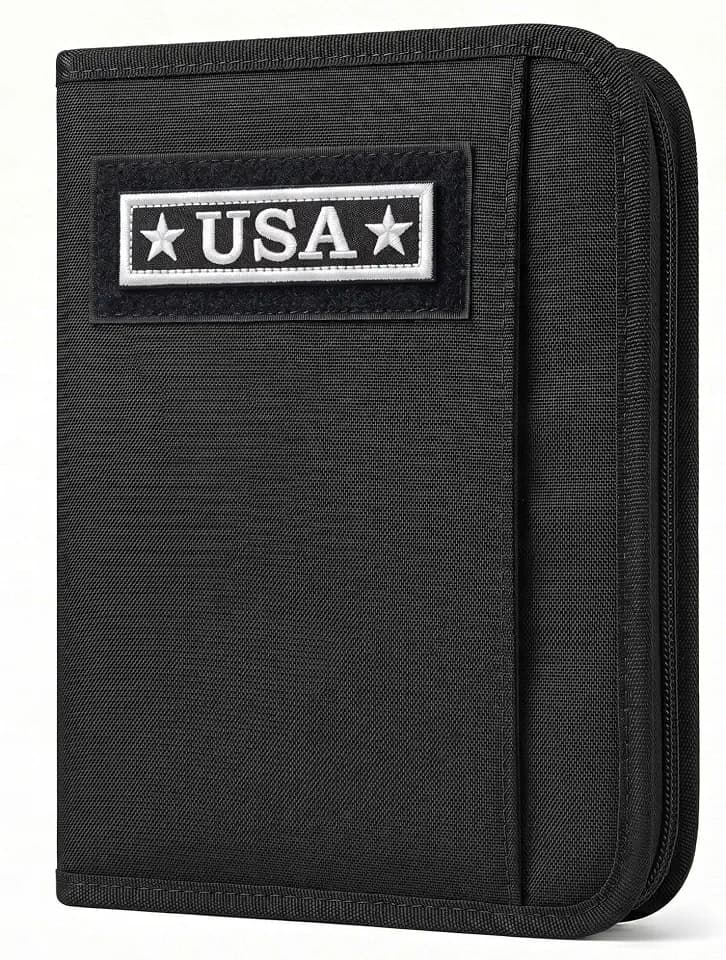 Tactical Notebook Padfolio A6 / A5 6-Ring Binder (Black, A5)