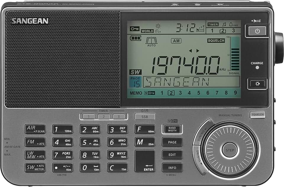 Sangean ATS-909X2 Profi Weltempfänger mit UKW Stereo, versch. Farben Schwarz, 1109-00033-SW