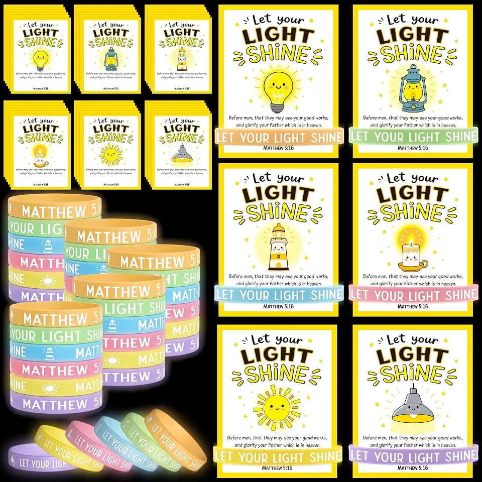 WATINC Glow Bible Verse Wristbands - VBS 2026 Silicone Bracelets