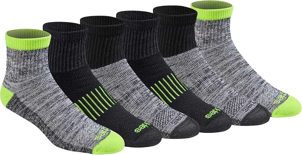 Dickies Men's Dri-Tech Moisture Control Quarter Socks, Available in M-XXL (6, 12, 18 Pairs)