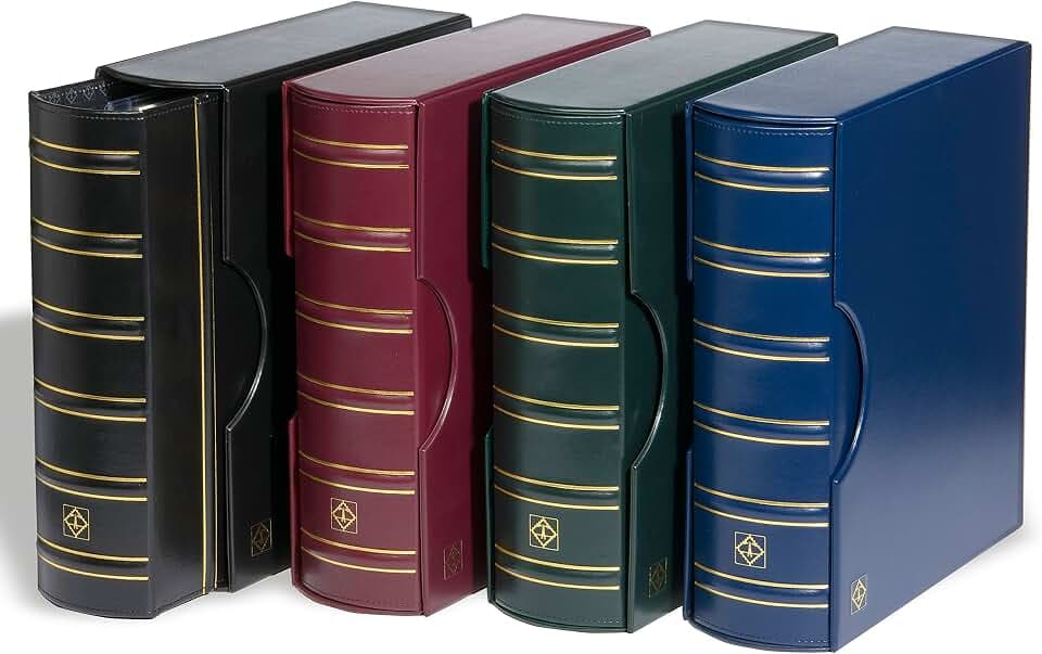 Leuchtturm 301901 Ringbinder Grande - Münz-Sammelalbum im Classic-Design Gigant - inkl. Schutzkassette - blau