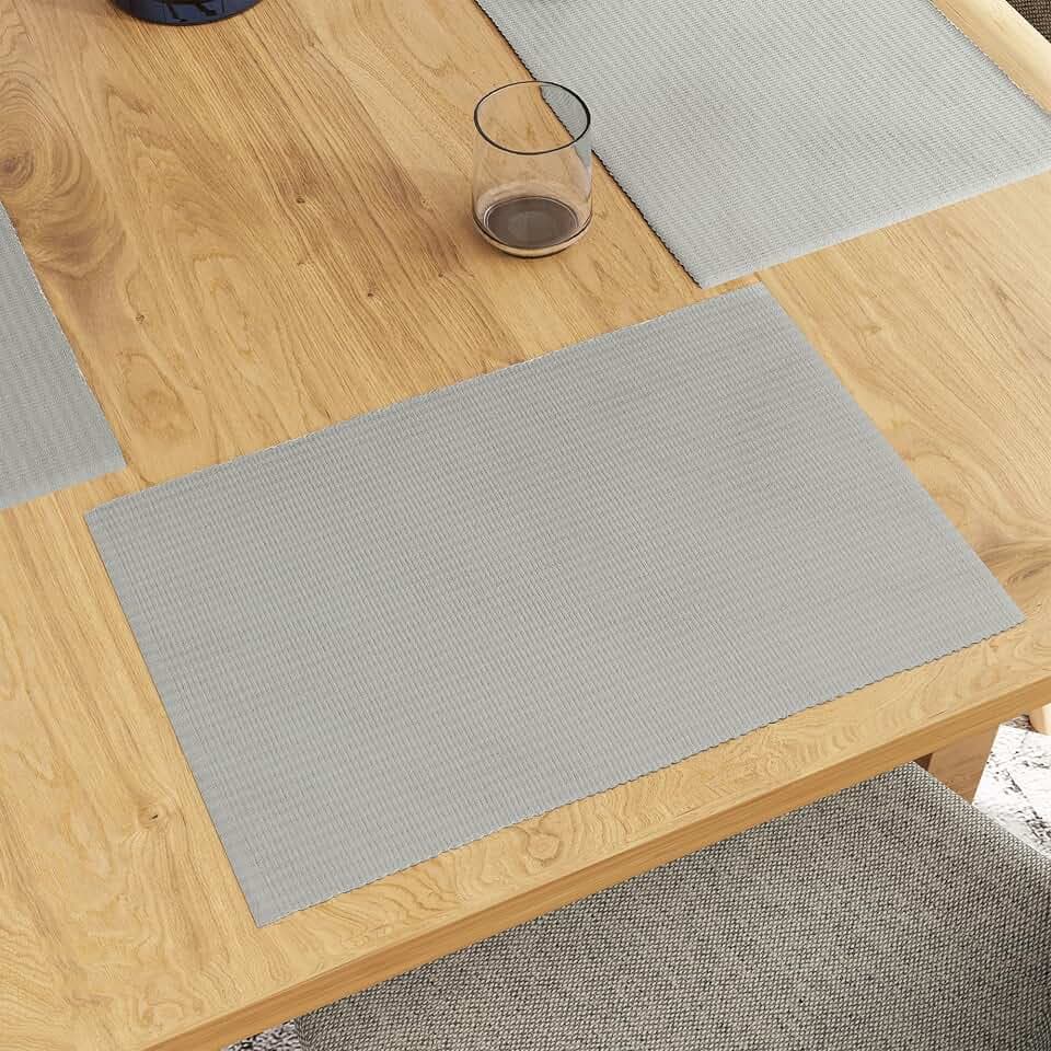 Encasa XO Platzsets, Gerippte Baumwolle, Esstisch 19"x13"