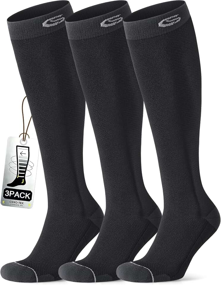 CS CELERSPORT Compression Socks for Men Women 20-30mmHg Running 3 Pairs