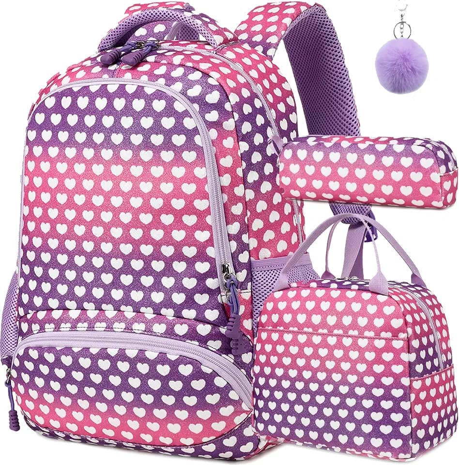 Unicorn Backpack for Girls School Backpack for Girls Unicorn Bookbag School Bag Set for Elementary Back to School
