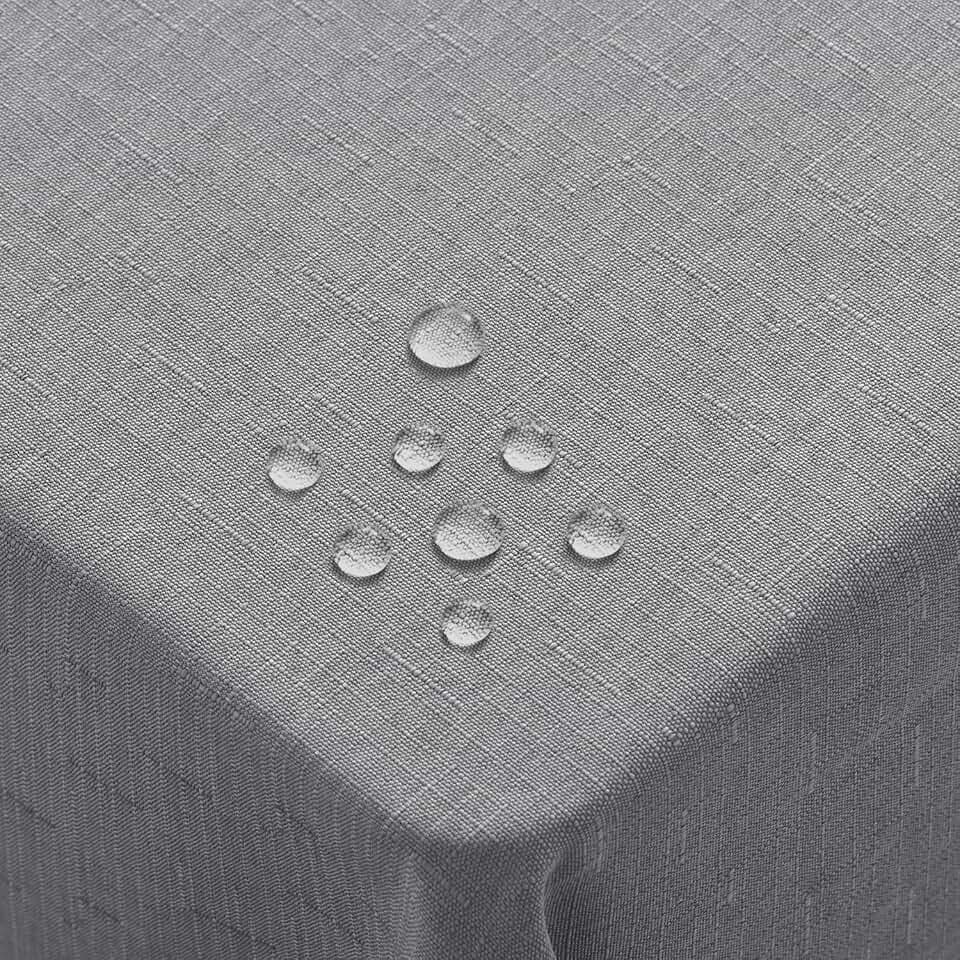 Homaxy Leinendeckeoptik Tischdecke Abwaschbar Eckig 130x160cm, Grau