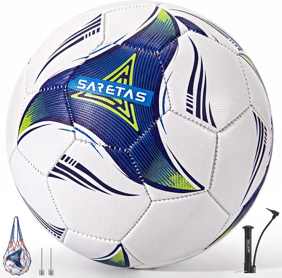 Saretas Size 3/4 Soccer Ball, Futsal Ball&Indoor Soccer Ball Low Bounce Ball, PU Leather Practice Futsal Ball, Official Size and Weight for Age 13+ Boys and Girls