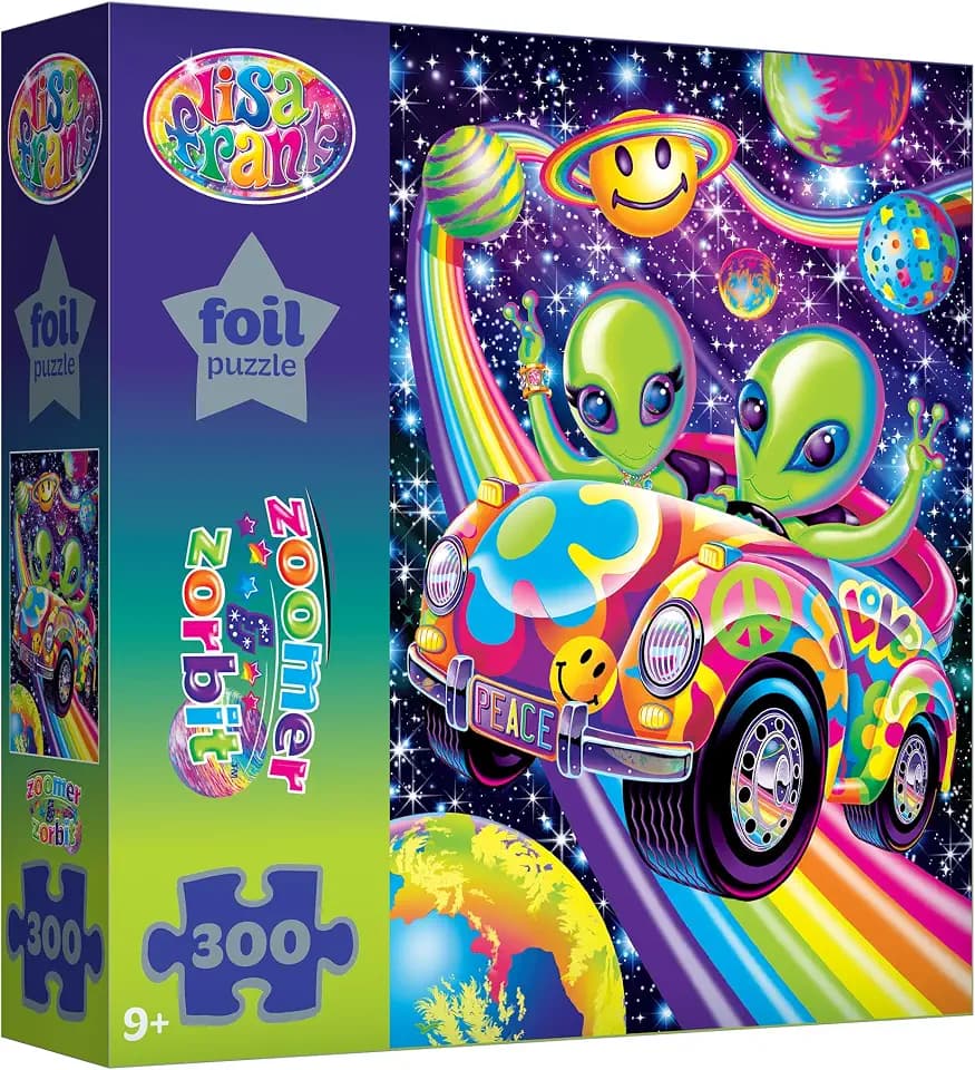 RoseArt Lisa Frank Foil Zoomer & Zorbit 300 Piece Jigsaw Puzzle