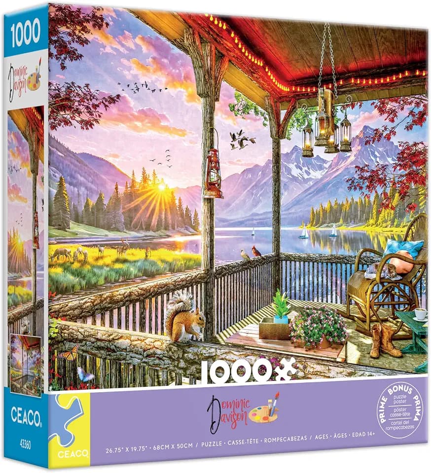Ceaco - Mountain Lake Cabin - 1000 Piece Jigsaw Puzzle for Adults