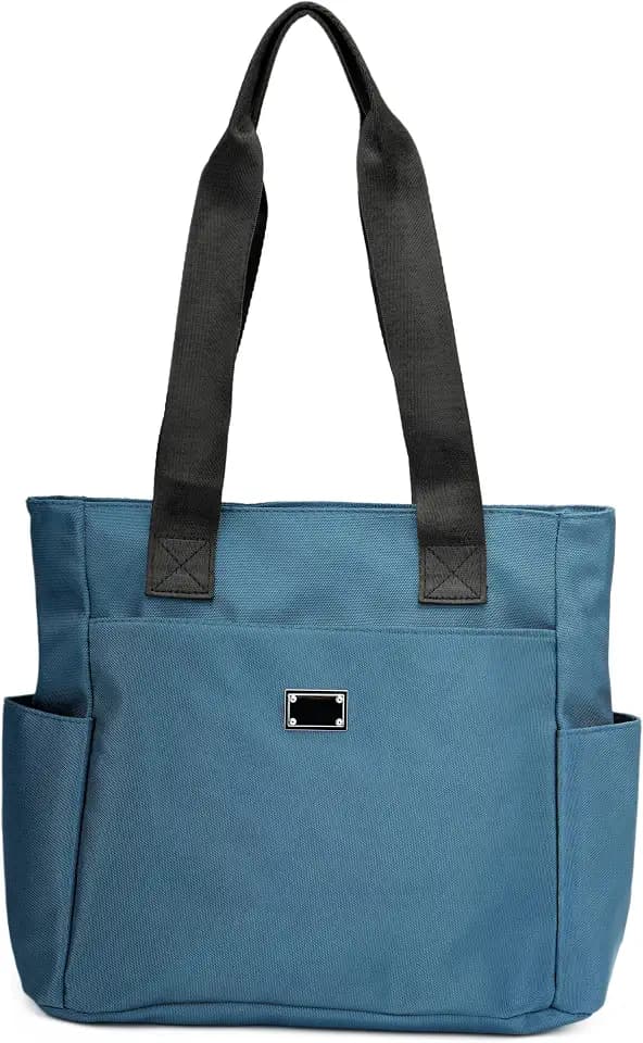 REDSINDA Women Tote Bag with Zipper Nylon Overnight Handbag Multiple Pockets Waterproof Shoulder Bag for Work Travel