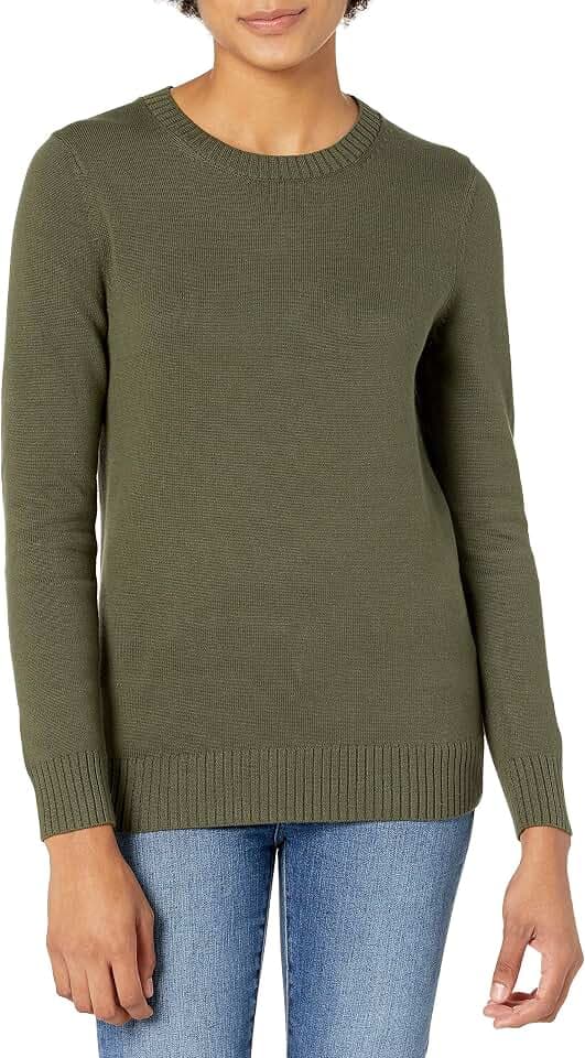 Amazon Essentials Women's Lightweight Soft Crewneck Sweater, 100% Cotton, Plus Size Available
