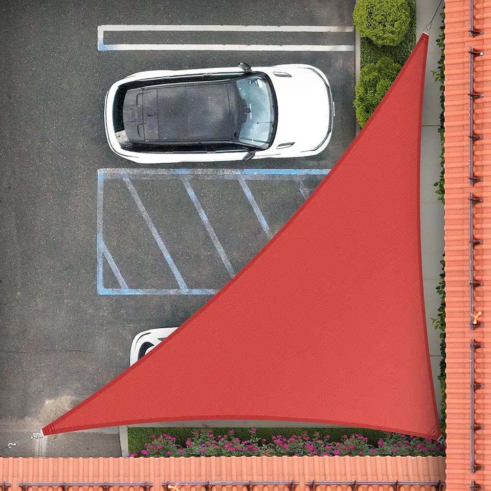 Royal Shade 14' x 14' x 19.8' Red Triangle Sun Shade Sail for Backyard