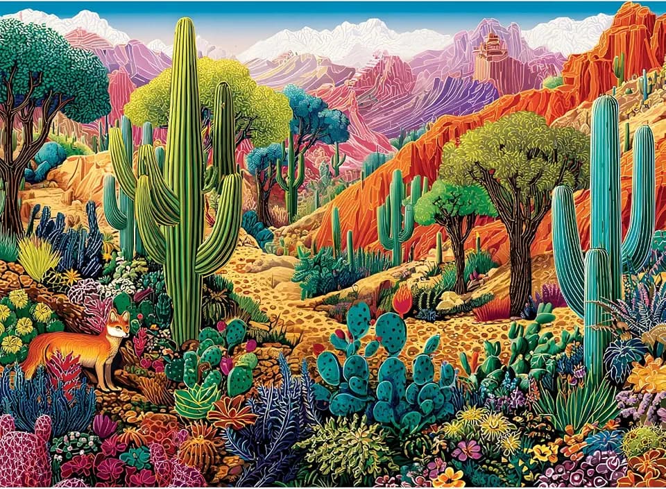 Colorful Desert 500 Piece Puzzle, Vibrant Landscape for Adults