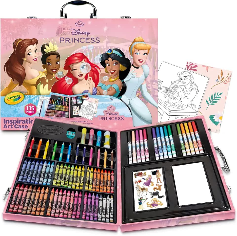 CRAYOLA, Disney Prinzessinnen Malkoffer für Kinder mit Buntstiften