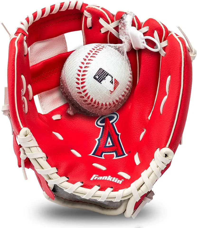 Franklin Sports MLB Youth Teeball Glove and Ball Set - Kids Baseball and Teeball - Perfect First Kids Glove - 9.5"