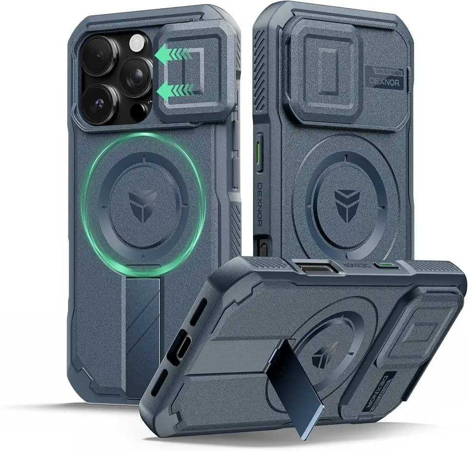 Dexnor for iPhone 16 Pro Case with Slide Camera Cover, 6.3 inch Navy Blue