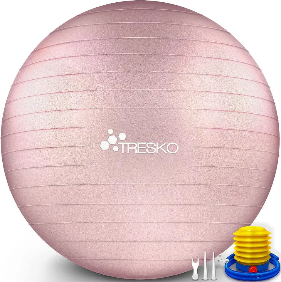 TRESKO® Gymnastikball BPA-Frei inkl. Luftpumpe | Ergonomischer Sitzball