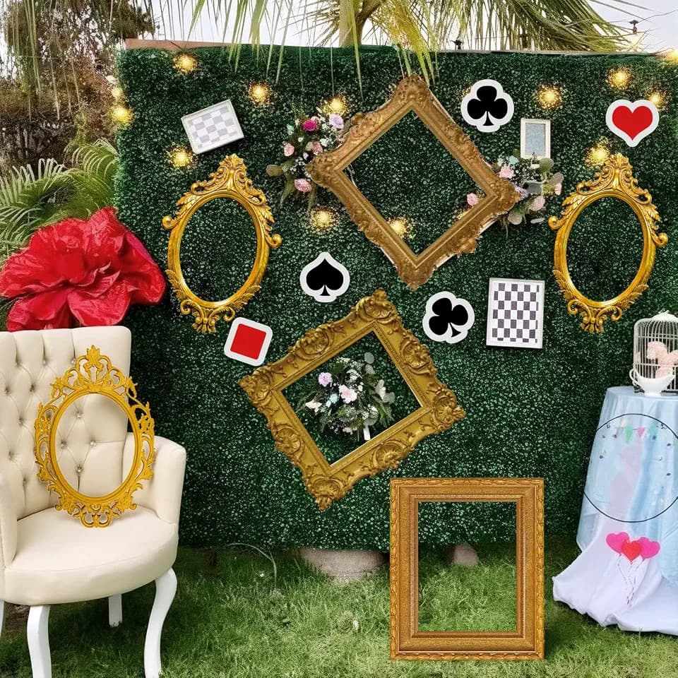 Soulchen 20 Pcs Wonderland Tea Party Decoration Retro Photo Frame Banner