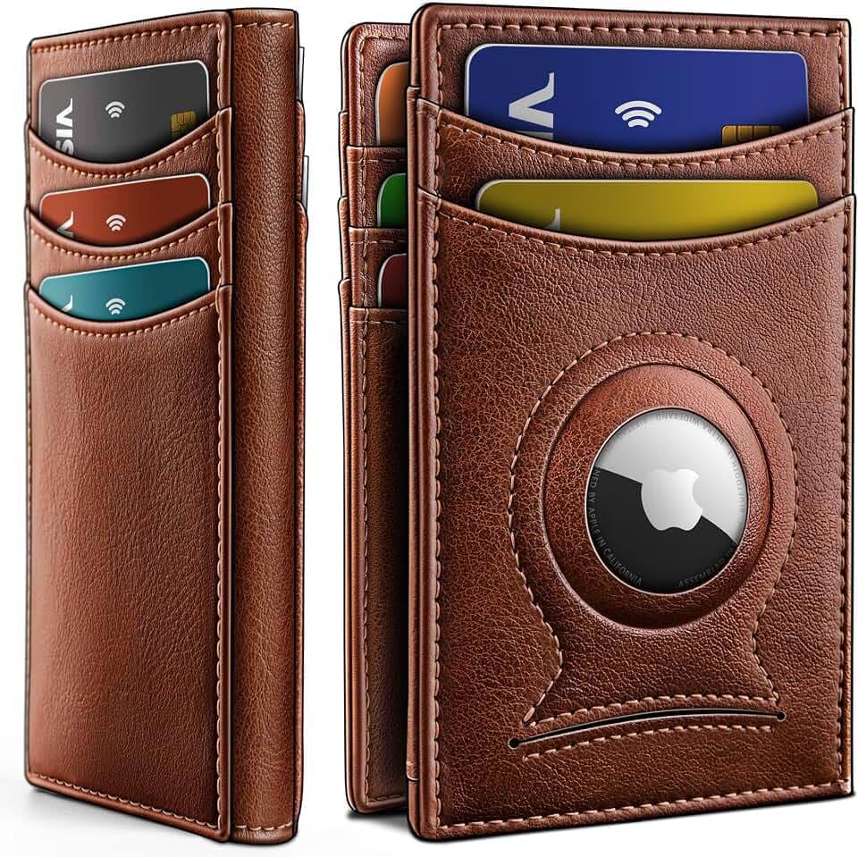 BULLIANT Magnetic Slim Leather Airtag Wallet Money Clip For Men 12Cards