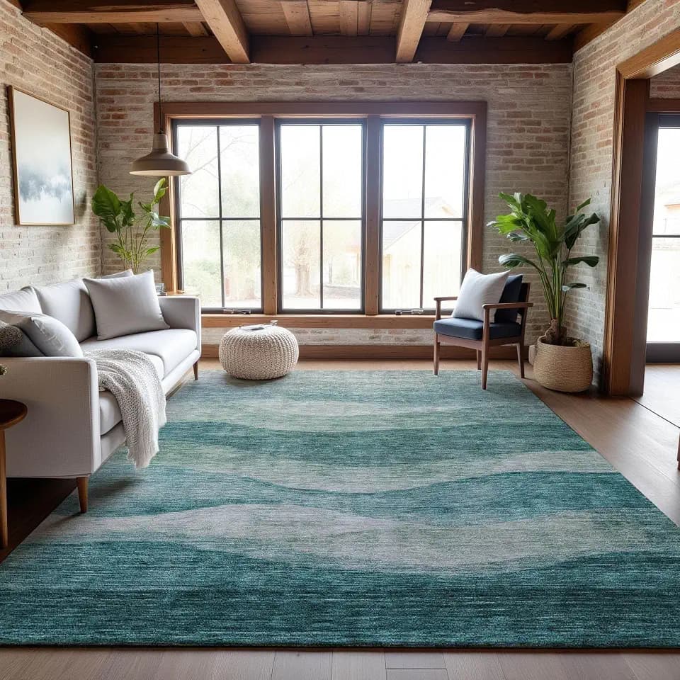 Addison Rugs Mayfield AMF1141 Seafoam 3' x 5' Indoor Premium Machine Washable Rug, Silky Soft, Easy Clean, Non Shedding, Bedroom, Living Room, Dining Room, Kitchen Rug