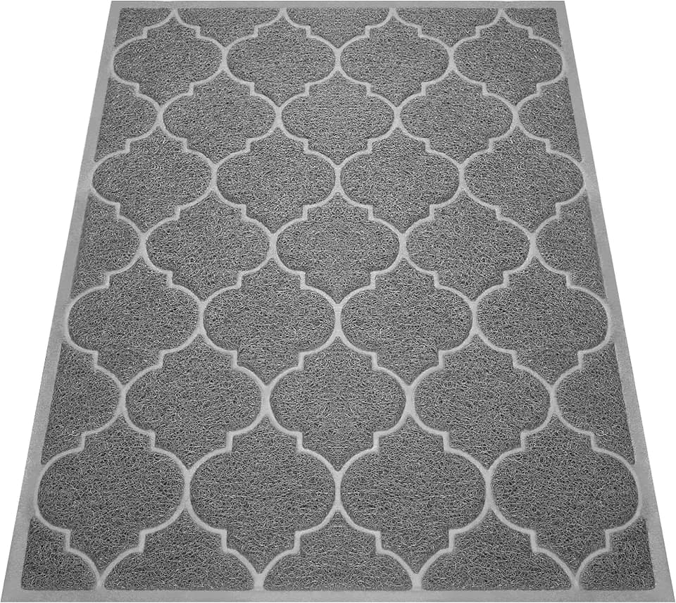 Cosyearn Door Mat, 46x35, Grey, Indoor Outdoor Front Entryway Doormat