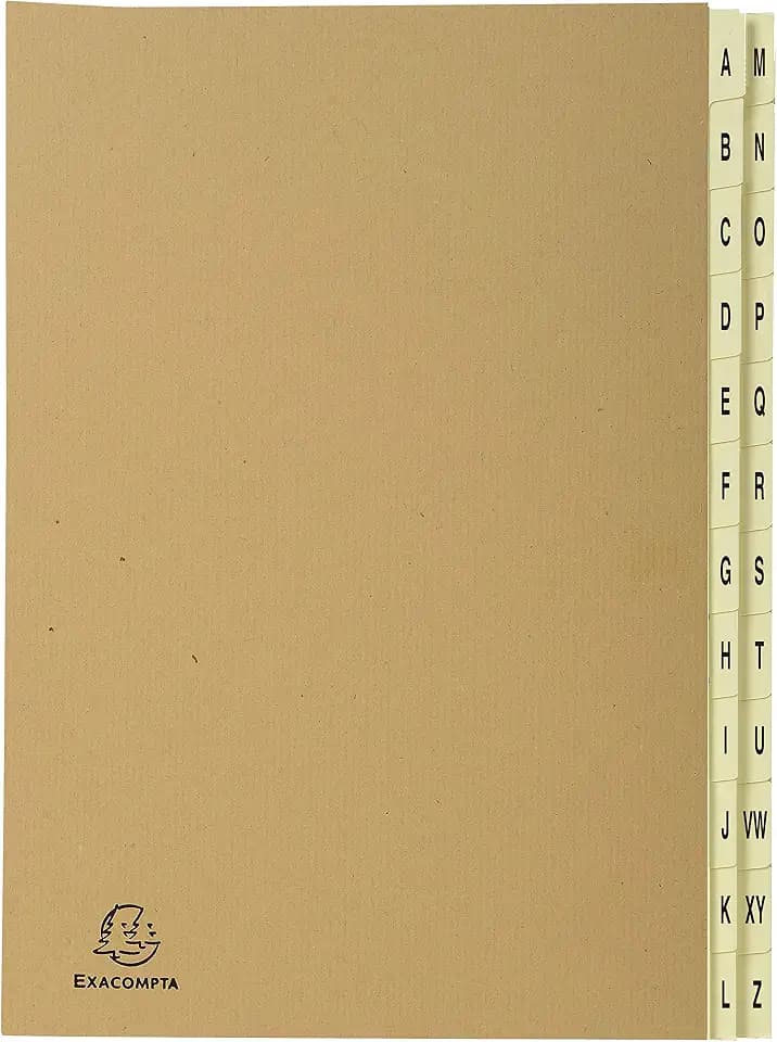 Exacompta 22229E Recycling Pultordner Ordonator Forever aus extra starkem Karton 24 Fächer in elfenbeinfarbe A-Z für DIN A4 Ordnungsmappe Fächermappe Registermappe braun