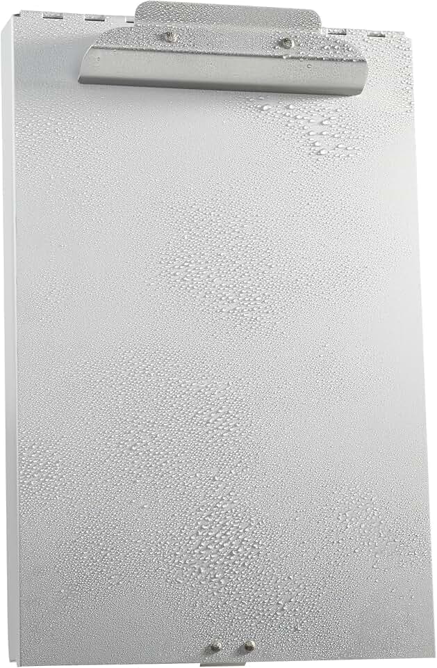 Amazon Basics Metal Clipboard with 2 Storage Compartments, Letter Size, 250 Sheet Capacity, Office Supplies with Self-Closing Latch, 14.1 x 9.2 x 2.6 inches, Silver