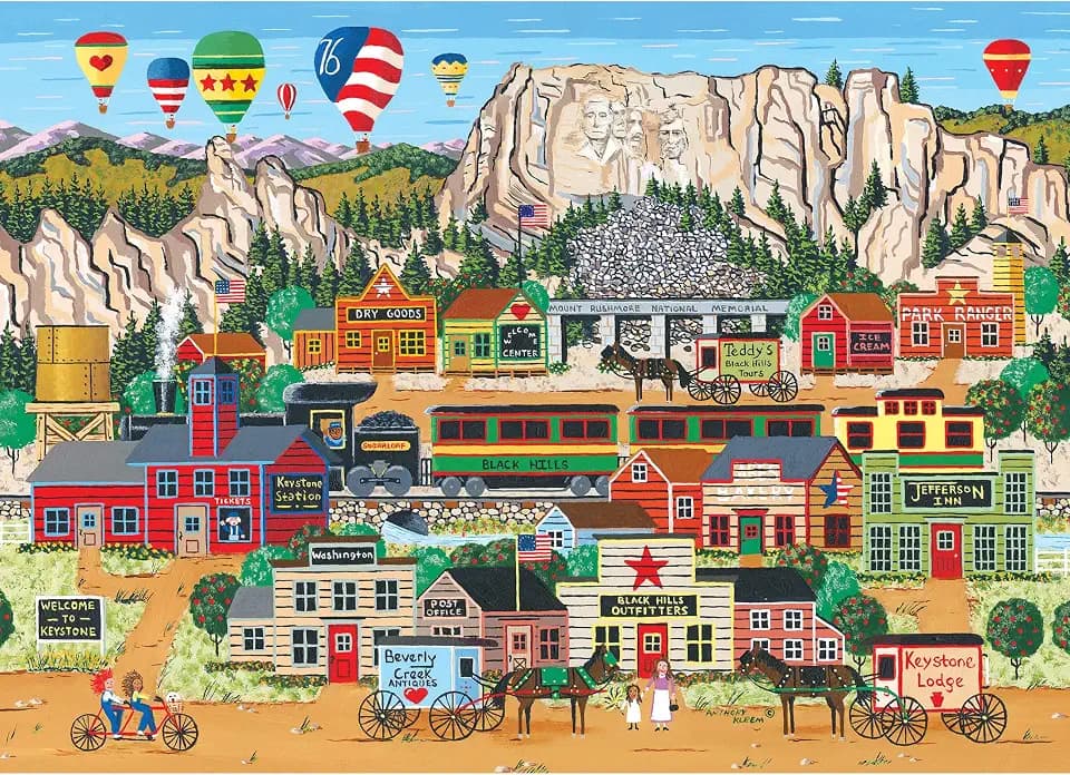RoseArt - Home Country- Mount Rushmore - 1000 Piece Jigsaw Puzzle for Adults