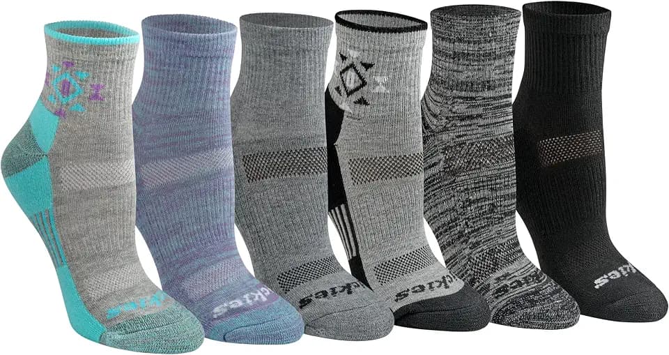 Dickies Women's Dri-tech Moisture Wicking Quarter Socks (6 & 12 Pairs)