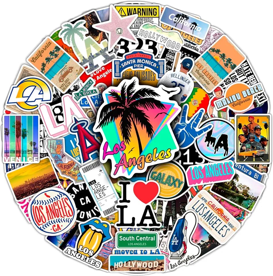 100Pcs Los Angeles Stickers, LA Stickers, Los Angeles Gifts and Souvenirs, LA Party Decorations, Gifts for Women & Men
