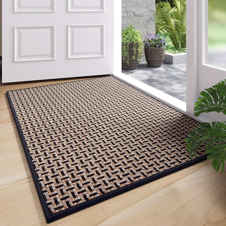 YDKGL Front Door Mat Indoor Entrance Non Slip Entry Mat Large Black 31"x47"