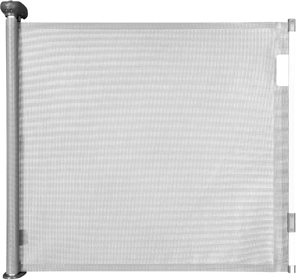 Badabulle Safe & Roll Türschutzgitter und Treppenschutzgitter zum ausziehen - bis 140cm, barrierefrei, mit Schraubfixierung