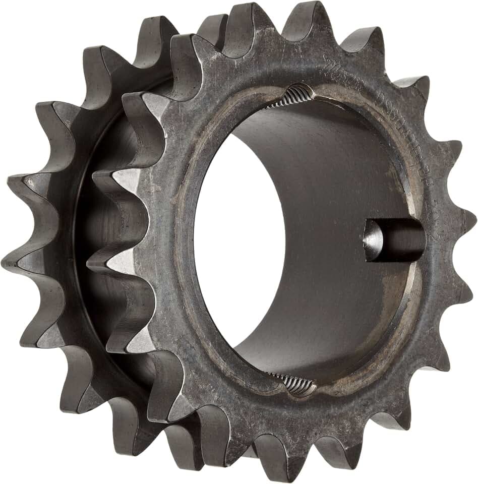 Martin Roller Chain Sprocket, Hardened Teeth, Taper Bushed, Type A Hub, Double Single Strand, 60 Chain Size, For 1615 Bushing, 0.75" Pitch, 17 Teeth, 1.625" Max Bore Dia., 4.46" OD, 3.21875" Hub Dia., 0.459" Width