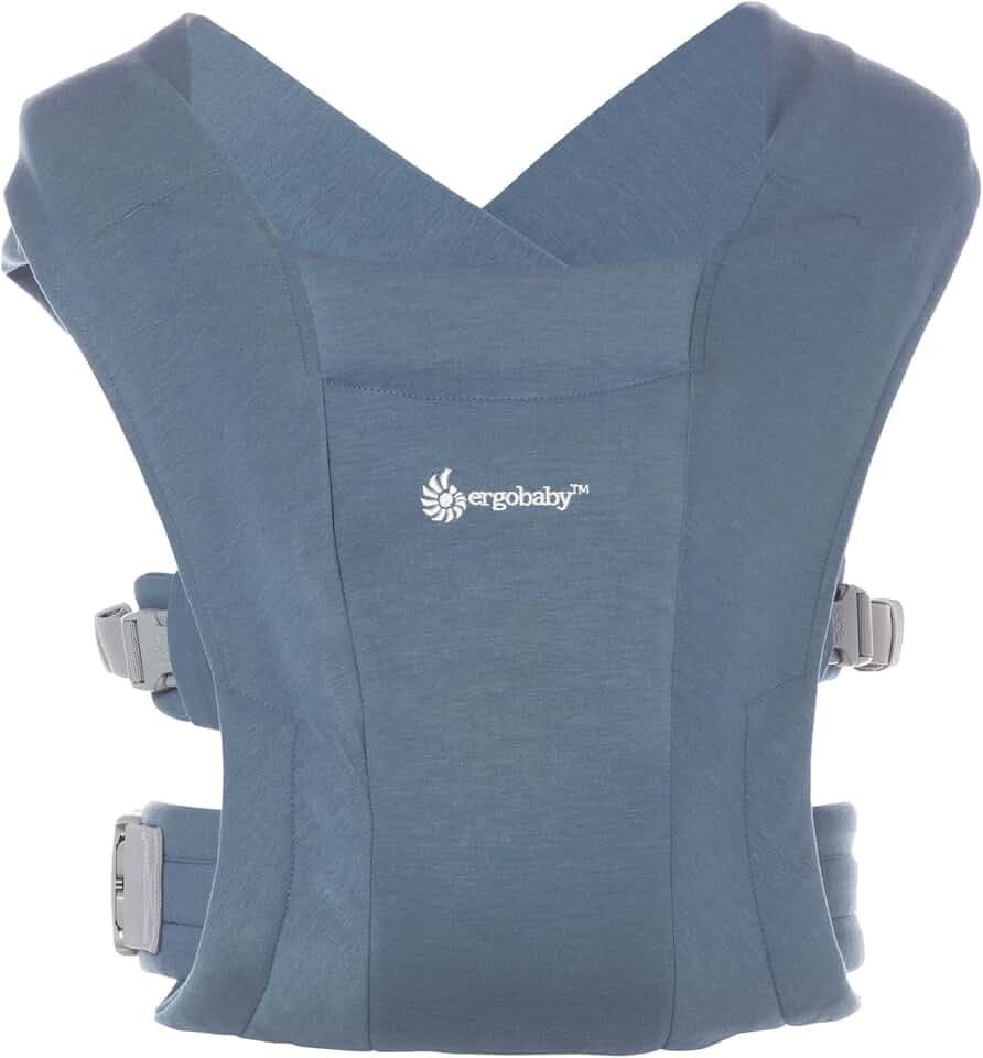 Ergobaby Embrace Babytrage für Neugeborene ab Geburt Extra Weich, Bauchtrage Baby-Tragetasche Ergonomisch, Oxford-Blau, 1 Stück (1er Pack)
