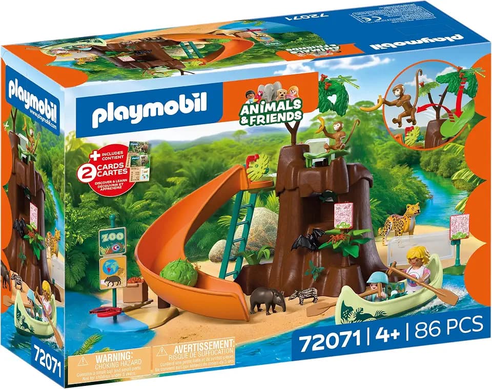 Playmobil | Animals & Friends | Zoo Jungle Adventure | Large Jungle Tree with Canoe and Catapult Blade | Children's Toy for Ages 4 and up | 72071