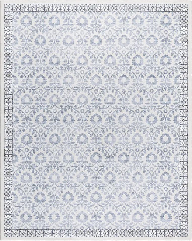 Gertmenian Indoor Boho Area Rug | Home Decor for Entryway, Bedroom, Living Room, Office, Kitchen | Non Slip, Soft, Printed Accent Rugs | Esme, Blue, 9x13 Extra Large, 24556
