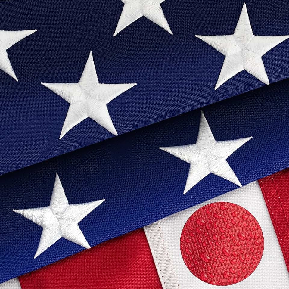 High Wind American Flag Outdoor 15x25 Ft, Long Lasting US Flags for Outside