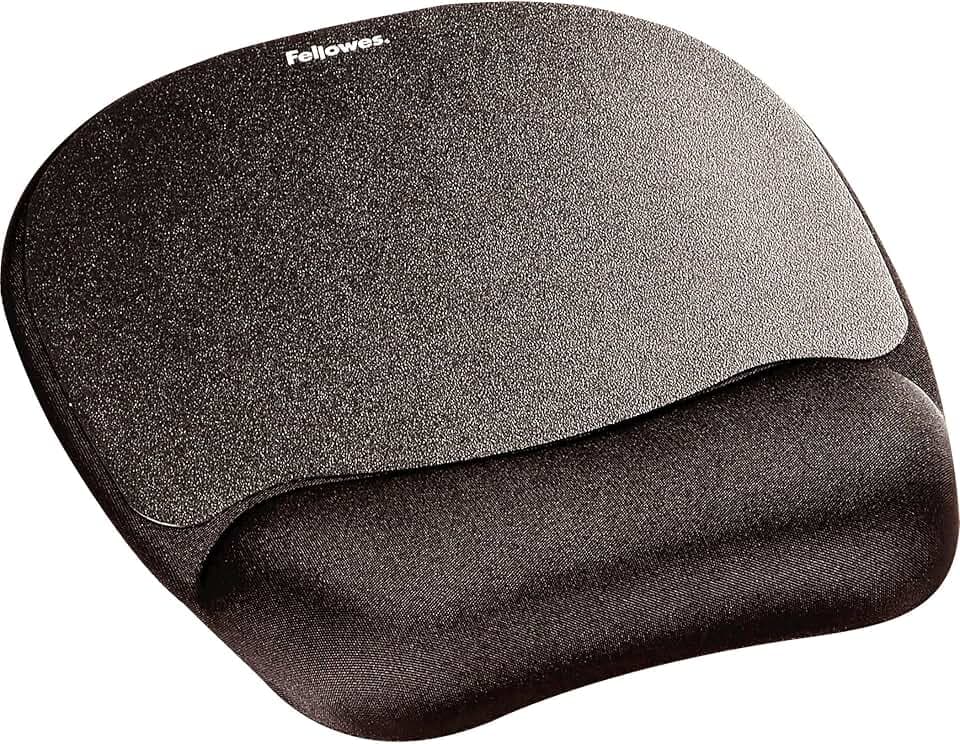Fellowes Mauspad mit Handgelenkauflage - Mauspad mit Gelkissen - ergonomisches Mauspad - Gaming Mousepad - Handballenauflage - Farbe: schwarz