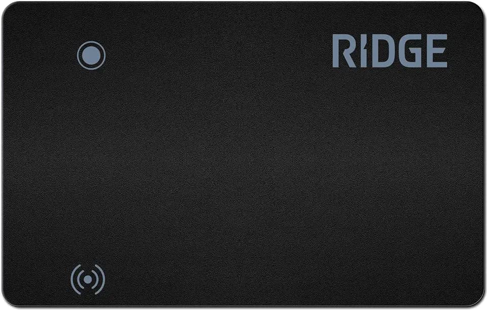Ridge Wallet Tracker Card Compatible with Apple Find My, Slim Tracking Card - Wallet Finder, Item Locator for Luggage Tags, Passports, Phone - MFi Certified, IP68 Water Resistance