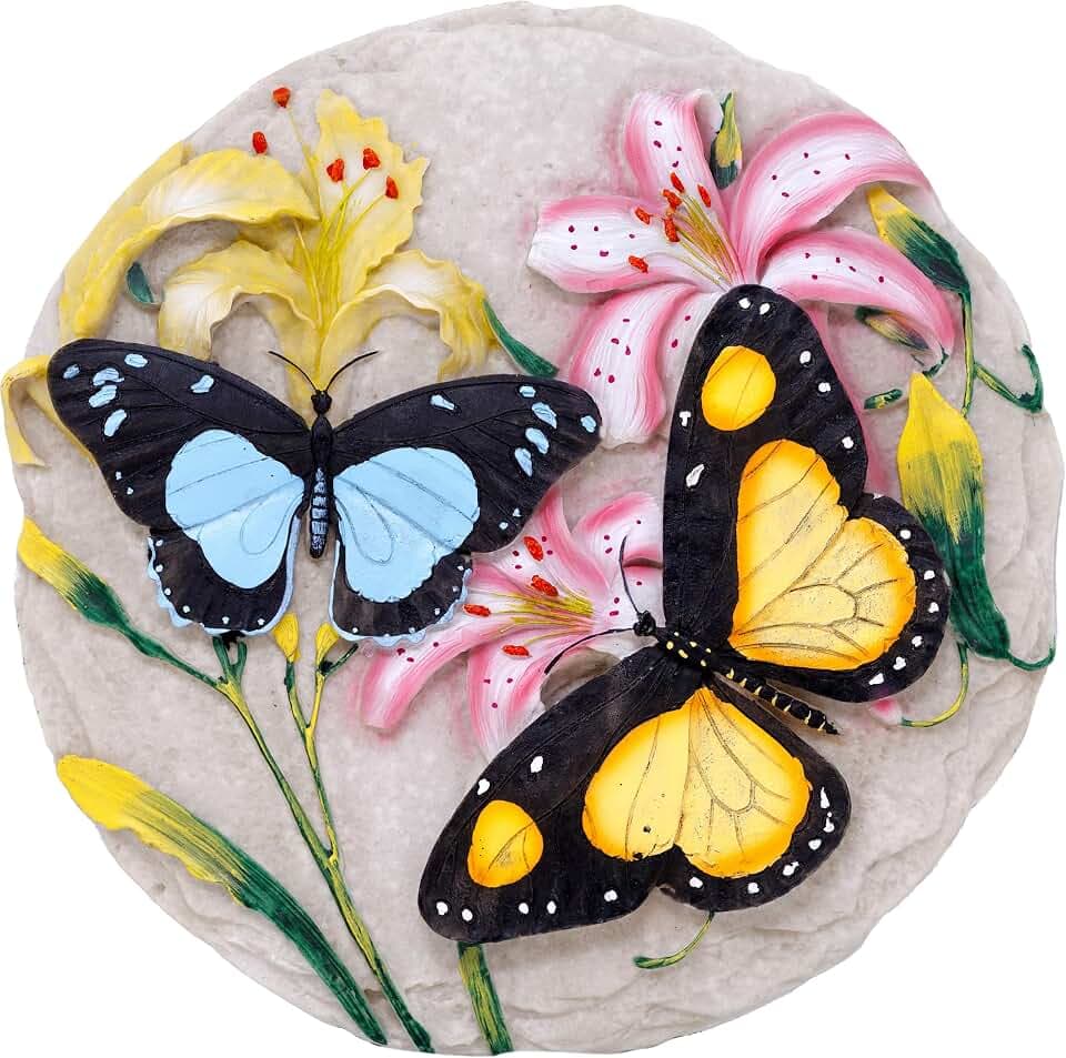Spoontiques Trittstein, Motiv: Schmetterling mit Blumen
