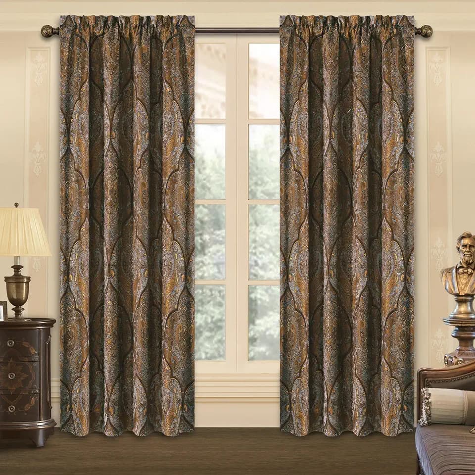 Loom and Mill Luxury Antique Curtains for Bedroom, 2 Panels, 52" W x 96" L