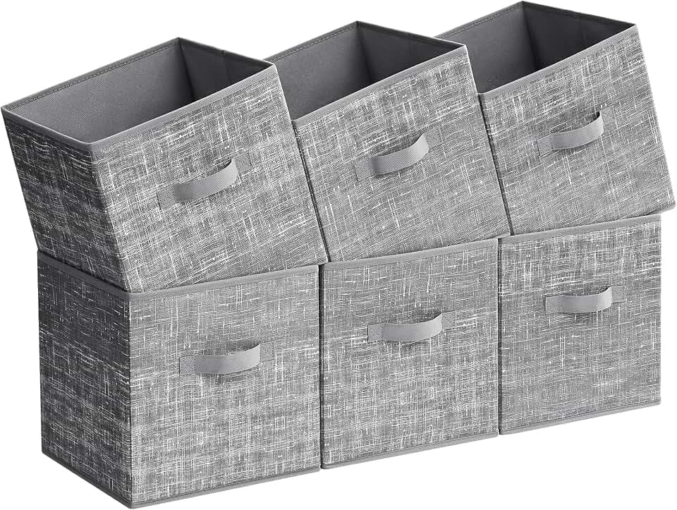 SONGMICS Storage Cubes, Set of 6, 11.8-Inch Foldable Closet Organizers