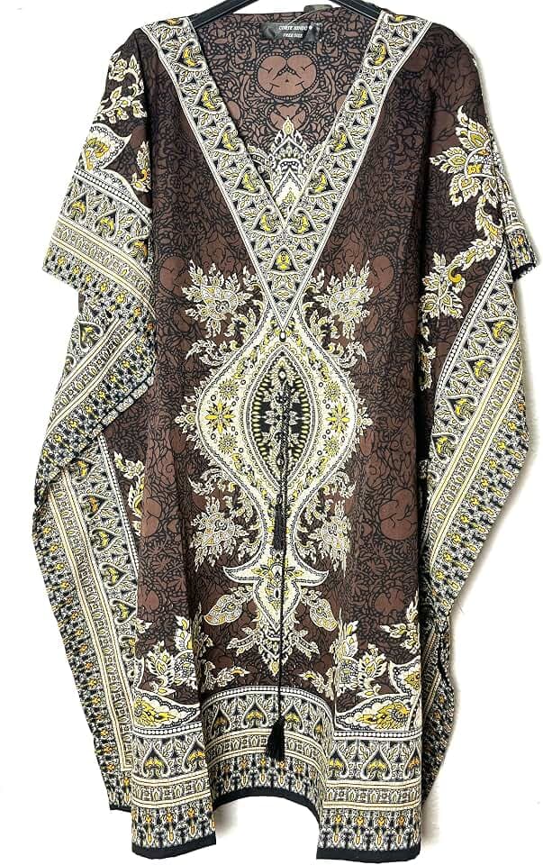 Kaftan Damen-Sommerkleid, kurzärmelig, Einheitsgröße, hergestellt in Indien