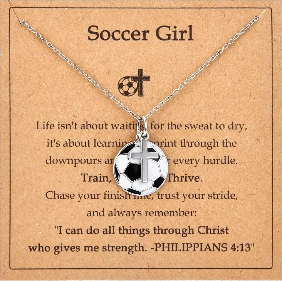 Softball Soccer Volleyball Basketball Baseball Cross Necklace for Girls