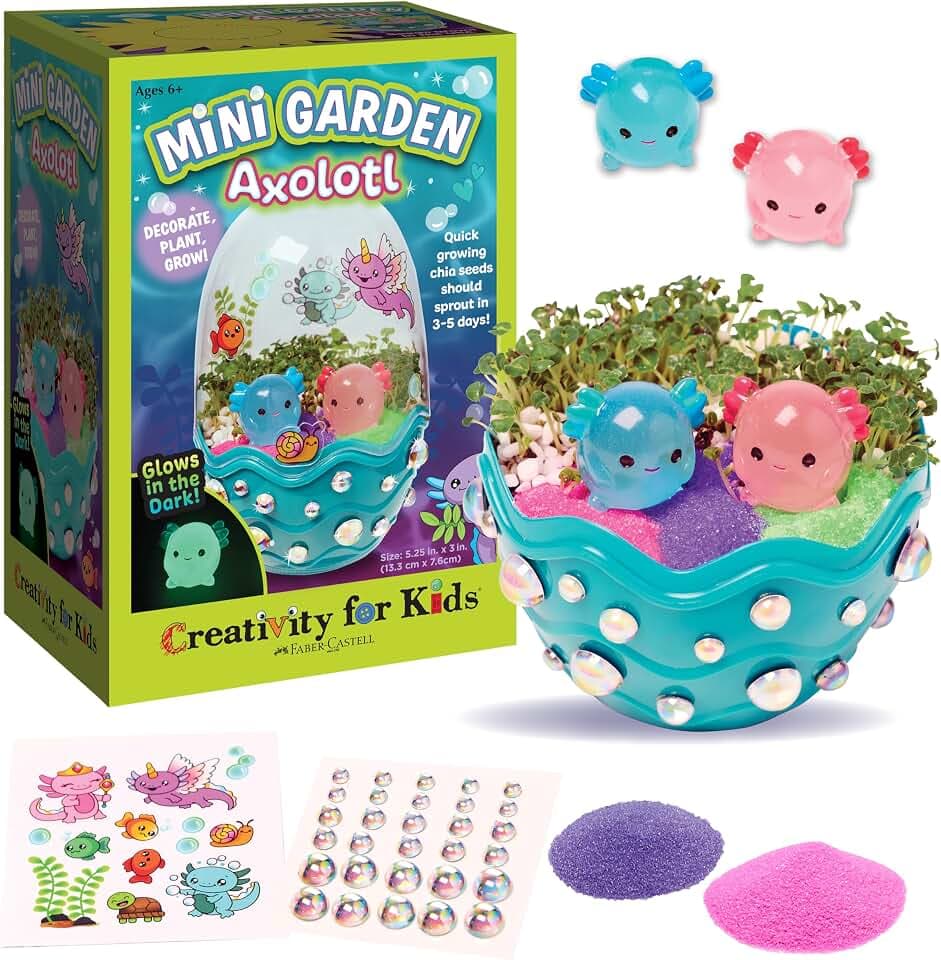 Creativity for Kids Mini Garden Axolotl Terrarium, Grow & Create (Ages 6+)