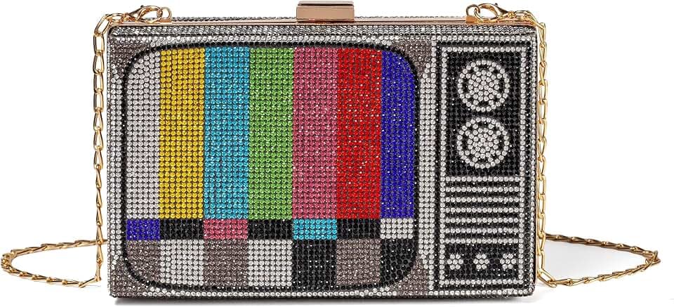 Women Retro Crossbody Bag Rhinestone Fun Unique Evening Clutch Purses for Women