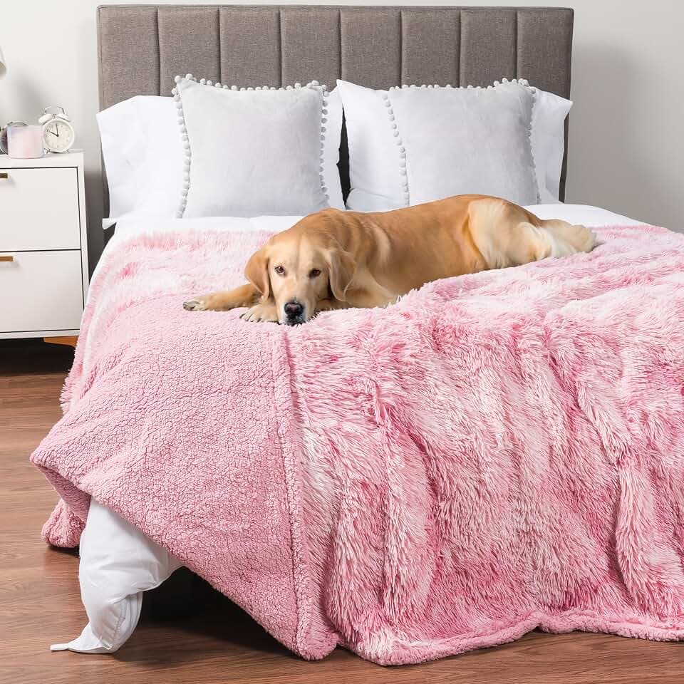 PetAmi Waterproof Dog Blanket for Couch Protector Throw, 60x80 Tie-Dye Pink