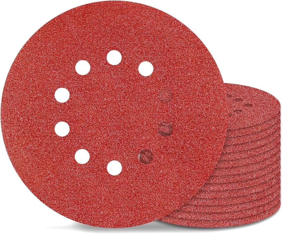 9 Inch 10 Holes Sanding Disc 60 Grit Drywall Sandpaper 15pcs for Popcorn Ceiling Sander Pads