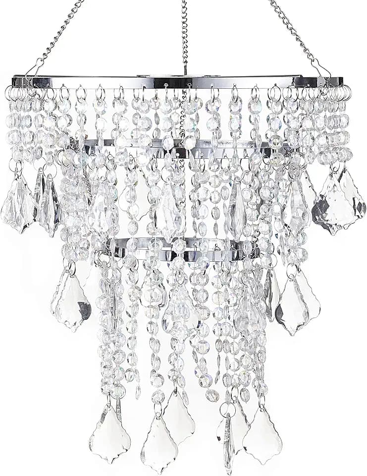 Acrylic Chandeliers Lampshade - Mini Beaded Light Fixture - Crystal Pendant Ceiling Light Shade for Wedding/Bedroom/Hallway/Bathroom