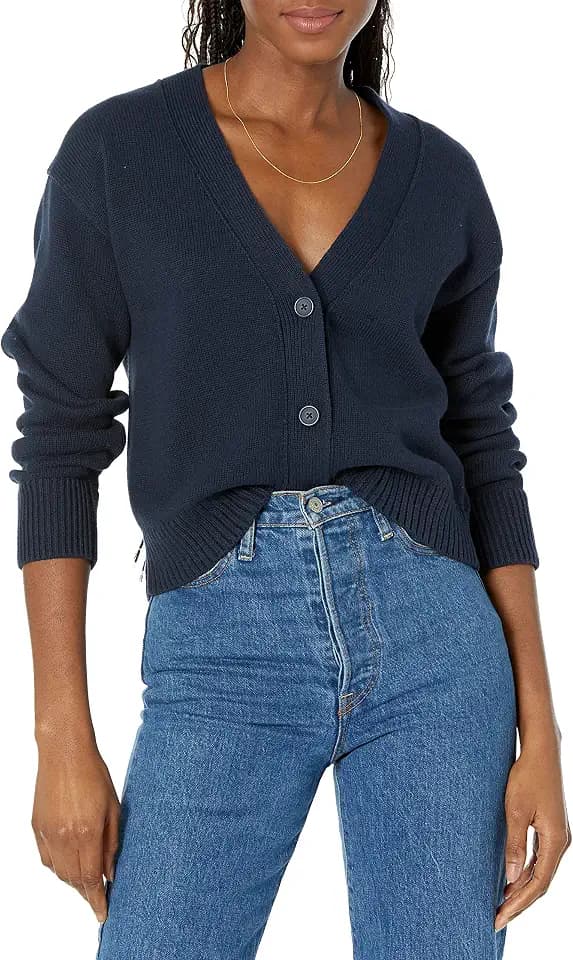 Amazon Essentials Damen Mittelschwerer Relaxed-Fit-Cardigan-Pullover